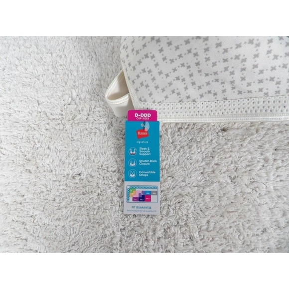 Hanes Womens White Signature SmoothTec 4 Way Stretch Convertible Strap Bra Sz L+ - Picture 4 of 6